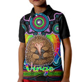 personalised-australia-virgo-echidna-zodiac-kid-polo-shirt-auz-astrology-aboriginal-rainbow