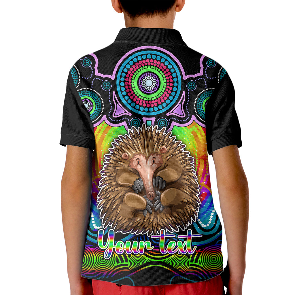 personalised-australia-virgo-echidna-zodiac-kid-polo-shirt-auz-astrology-aboriginal-rainbow