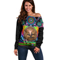 personalised-australia-virgo-echidna-zodiac-off-shoulder-sweater-auz-astrology-aboriginal-rainbow