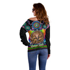personalised-australia-virgo-echidna-zodiac-off-shoulder-sweater-auz-astrology-aboriginal-rainbow