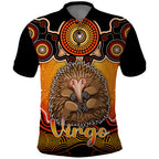 personalised-australia-virgo-echidna-zodiac-polo-shirt-auz-astrology-aboriginal-red