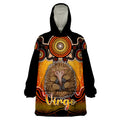 personalised-australia-virgo-echidna-zodiac-wearable-blanket-hoodie-auz-astrology-aboriginal-red