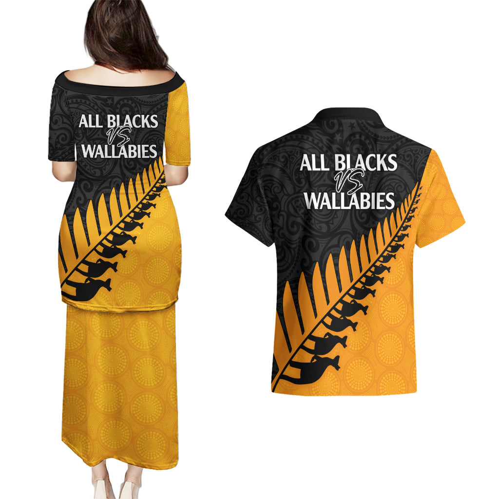 australia-wallabies-and-aotearoa-rugby-couples-matching-puletasi-dress-and-hawaiian-shirt-kangaroo-black-fern-maori-gold-vibe