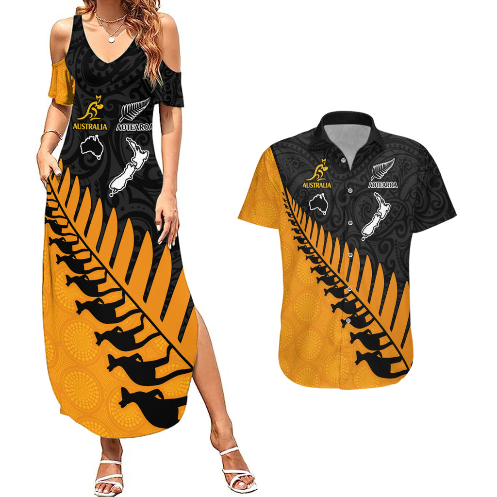 australia-wallabies-and-aotearoa-rugby-couples-matching-summer-maxi-dress-and-hawaiian-shirt-kangaroo-black-fern-maori-gold-vibe