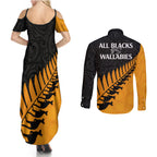 australia-wallabies-and-aotearoa-rugby-couples-matching-summer-maxi-dress-and-long-sleeve-button-shirts-kangaroo-black-fern-maori-gold-vibe