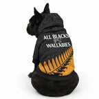 Australia Wallabies and Aotearoa Rugby Pet Hoodie Kangaroo Black Fern Maori Gold Vibe