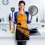 Australia New Zealand Rugby Apron Gold Aboriginal Wallabies and Maori Black Fern - Aussie Hoodie