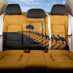 Australia New Zealand Rugby Back Car Seat Cover Gold Aboriginal Wallabies and Maori Black Fern - Aussie Hoodie