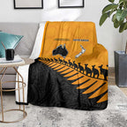 Australia New Zealand Rugby Blanket Gold Aboriginal Wallabies and Maori Black Fern - Aussie Hoodie