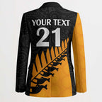 Australia New Zealand Rugby Blazer Gold Aboriginal Wallabies and Maori Black Fern - Aussie Hoodie