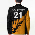Australia New Zealand Rugby Blazer Gold Aboriginal Wallabies and Maori Black Fern - Aussie Hoodie