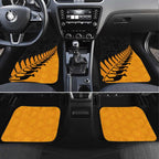 Australia New Zealand Rugby Car Mats Gold Aboriginal Wallabies and Maori Black Fern - Aussie Hoodie