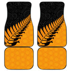 Australia New Zealand Rugby Car Mats Gold Aboriginal Wallabies and Maori Black Fern - Aussie Hoodie