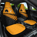 Australia New Zealand Rugby Car Seat Cover Gold Aboriginal Wallabies and Maori Black Fern - Aussie Hoodie