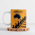 Australia New Zealand Rugby Ceramic Mug Gold Aboriginal Wallabies and Maori Black Fern - Aussie Hoodie