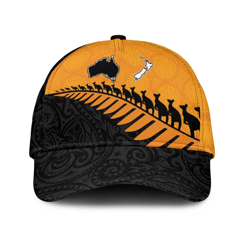 Australia New Zealand Rugby Classic Cap Gold Aboriginal Wallabies and Maori Black Fern - Aussie Hoodie