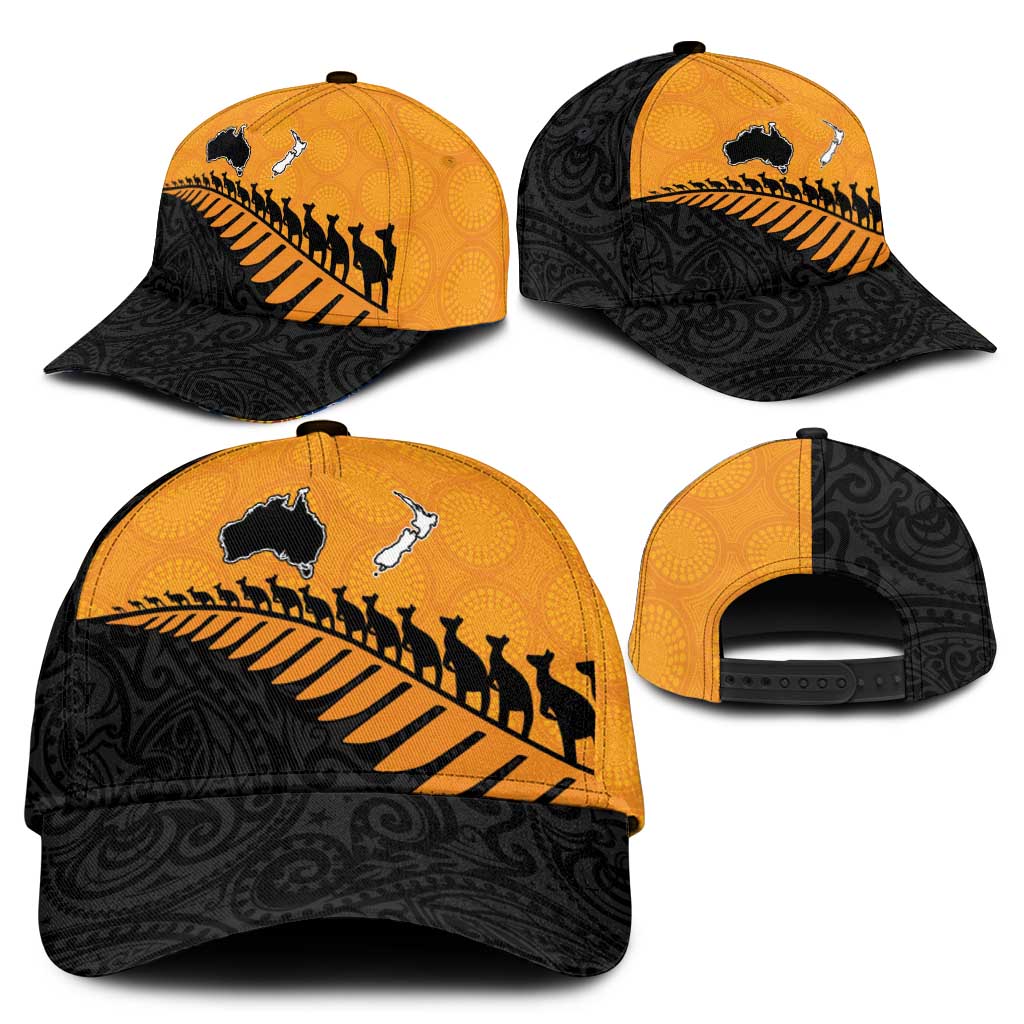 Australia New Zealand Rugby Classic Cap Gold Aboriginal Wallabies and Maori Black Fern - Aussie Hoodie