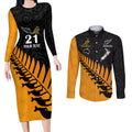 custom-australia-wallabies-and-aotearoa-rugby-couples-matching-long-sleeve-bodycon-dress-and-long-sleeve-button-shirts-kangaroo-black-fern-maori-gold-vibe