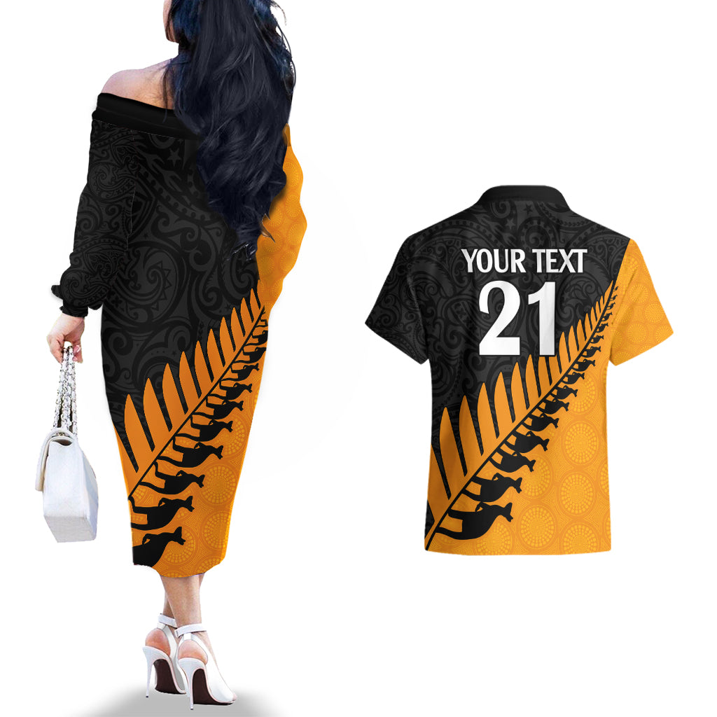 custom-australia-wallabies-and-aotearoa-rugby-couples-matching-off-the-shoulder-long-sleeve-dress-and-hawaiian-shirt-kangaroo-black-fern-maori-gold-vibe