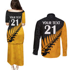 custom-australia-wallabies-and-aotearoa-rugby-couples-matching-puletasi-dress-and-long-sleeve-button-shirts-kangaroo-black-fern-maori-gold-vibe