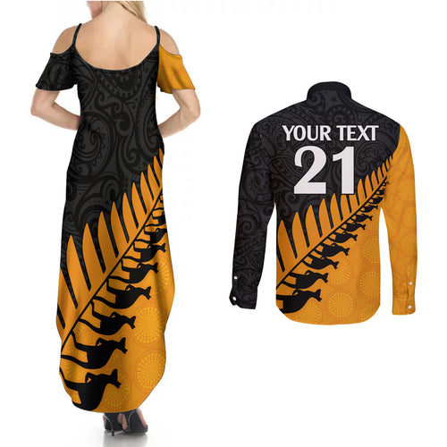 custom-australia-wallabies-and-aotearoa-rugby-couples-matching-summer-maxi-dress-and-long-sleeve-button-shirts-kangaroo-black-fern-maori-gold-vibe