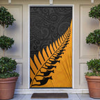 Australia New Zealand Rugby Door Cover Gold Aboriginal Wallabies and Maori Black Fern - Aussie Hoodie