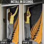 Australia New Zealand Rugby Door Cover Gold Aboriginal Wallabies and Maori Black Fern - Aussie Hoodie