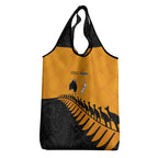 Australia New Zealand Rugby Grocery Bag Gold Aboriginal Wallabies and Maori Black Fern - Aussie Hoodie