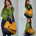 Australia New Zealand Rugby Grocery Bag Gold Aboriginal Wallabies and Maori Black Fern - Aussie Hoodie