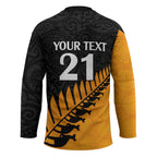 Australia New Zealand Rugby Hockey Jersey Gold Aboriginal Wallabies and Maori Black Fern - Aussie Hoodie