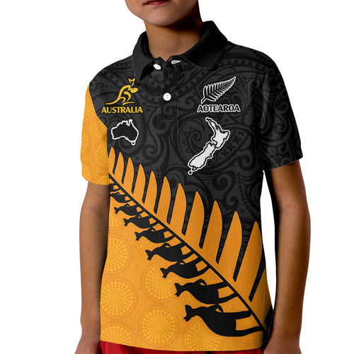 custom-australia-wallabies-and-aotearoa-rugby-kid-polo-shirt-kangaroo-black-fern-maori-gold-vibe