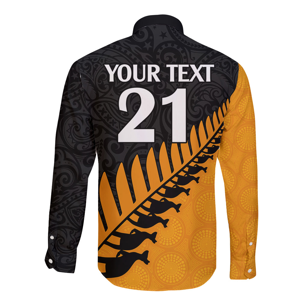 custom-australia-wallabies-and-aotearoa-rugby-long-sleeve-button-shirt-kangaroo-black-fern-maori-gold-vibe
