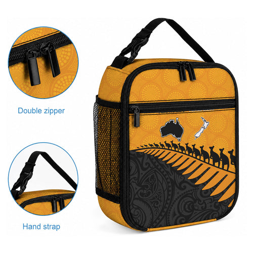 Australia Wallabies and Aotearoa Rugby Lunch Bag Kangaroo Black Fern Maori Gold Vibe