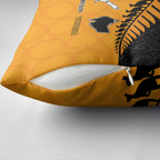 Australia New Zealand Rugby Pillow Cover Gold Aboriginal Wallabies and Maori Black Fern - Aussie Hoodie