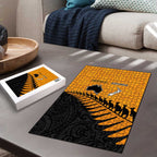 Australia New Zealand Rugby Puzzle Gold Aboriginal Wallabies and Maori Black Fern - Aussie Hoodie