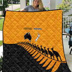 Australia New Zealand Rugby Quilt Gold Aboriginal Wallabies and Maori Black Fern - Aussie Hoodie
