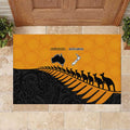 Australia New Zealand Rugby Rubber Doormat Gold Aboriginal Wallabies and Maori Black Fern - Aussie Hoodie