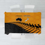 Australia New Zealand Rugby Tablecloth Gold Aboriginal Wallabies and Maori Black Fern - Aussie Hoodie