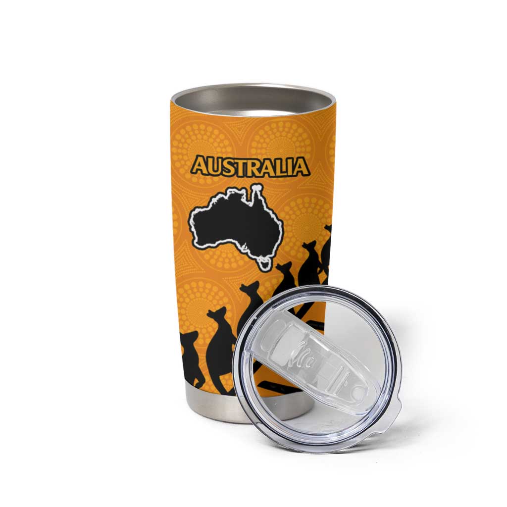 Australia New Zealand Rugby Tumbler Cup Gold Aboriginal Wallabies and Maori Black Fern - Aussie Hoodie