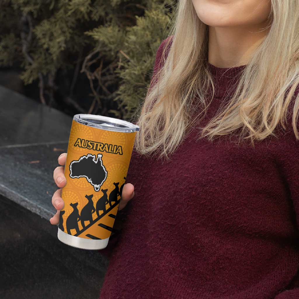 Australia New Zealand Rugby Tumbler Cup Gold Aboriginal Wallabies and Maori Black Fern - Aussie Hoodie