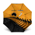 Australia New Zealand Rugby Umbrella Gold Aboriginal Wallabies and Maori Black Fern - Aussie Hoodie