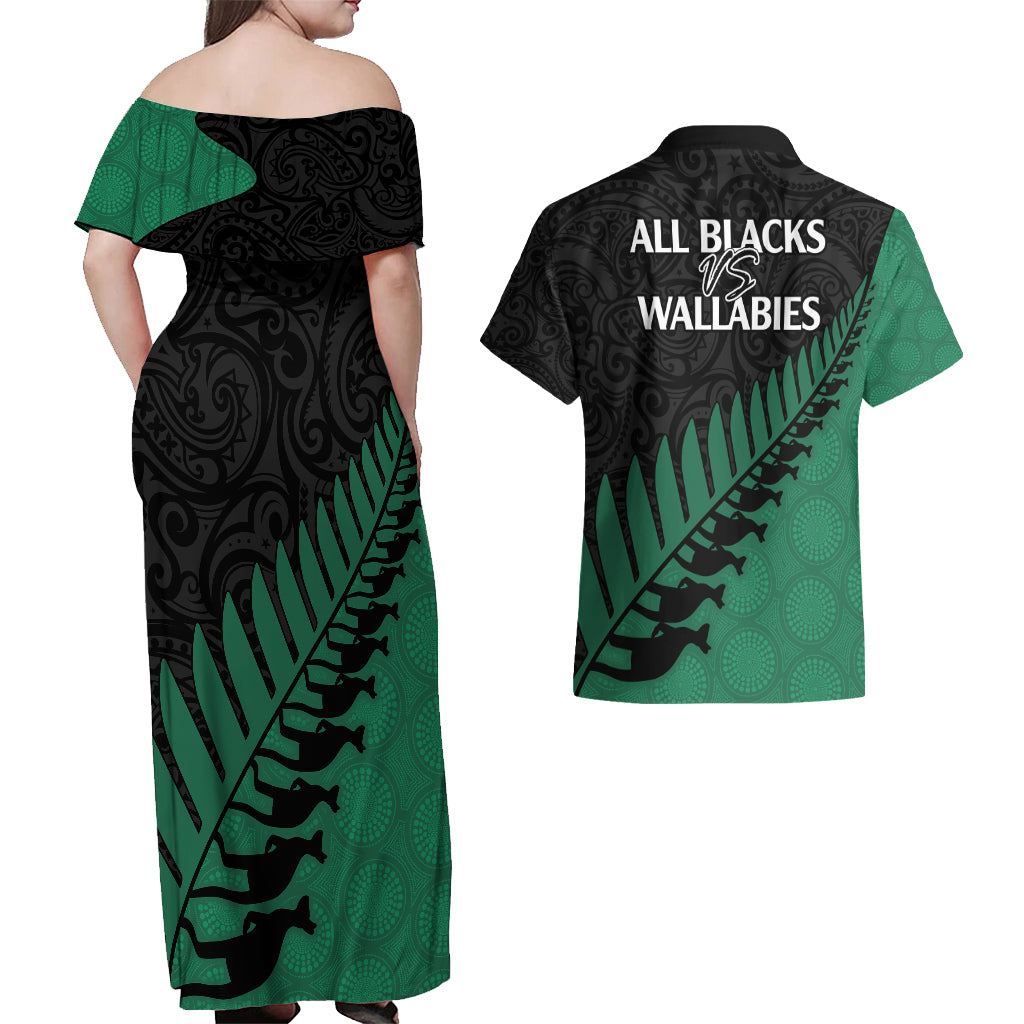 australia-wallabies-and-aotearoa-rugby-couples-matching-off-shoulder-maxi-dress-and-hawaiian-shirt-kangaroo-black-fern-maori-green-vibe