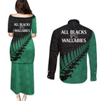 australia-wallabies-and-aotearoa-rugby-couples-matching-puletasi-dress-and-long-sleeve-button-shirts-kangaroo-black-fern-maori-green-vibe