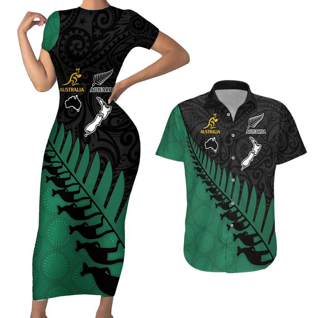 australia-wallabies-and-aotearoa-rugby-couples-matching-short-sleeve-bodycon-dress-and-hawaiian-shirt-kangaroo-black-fern-maori-green-vibe