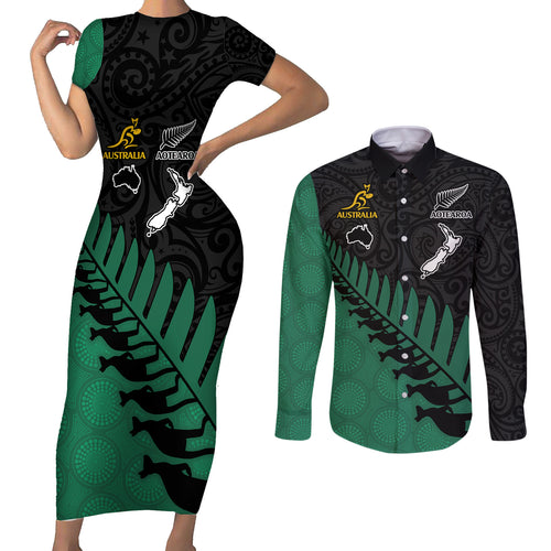 australia-wallabies-and-aotearoa-rugby-couples-matching-short-sleeve-bodycon-dress-and-long-sleeve-button-shirts-kangaroo-black-fern-maori-green-vibe