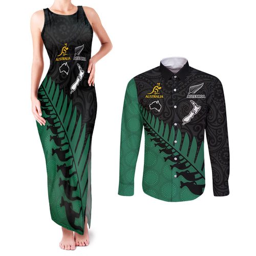 australia-wallabies-and-aotearoa-rugby-couples-matching-tank-maxi-dress-and-long-sleeve-button-shirts-kangaroo-black-fern-maori-green-vibe