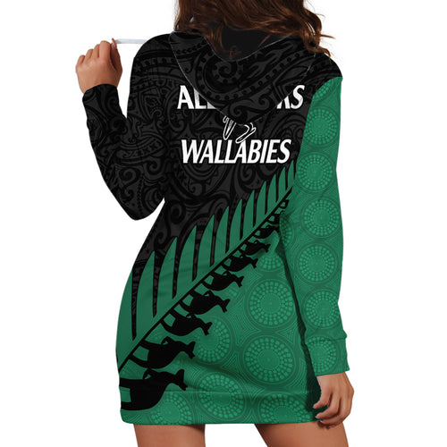 australia-wallabies-and-aotearoa-rugby-hoodie-dress-kangaroo-black-fern-maori-green-vibe