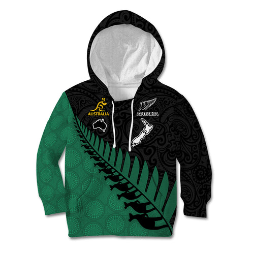 australia-wallabies-and-aotearoa-rugby-kid-hoodie-kangaroo-black-fern-maori-green-vibe