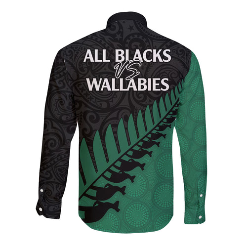 australia-wallabies-and-aotearoa-rugby-long-sleeve-button-shirt-kangaroo-black-fern-maori-green-vibe