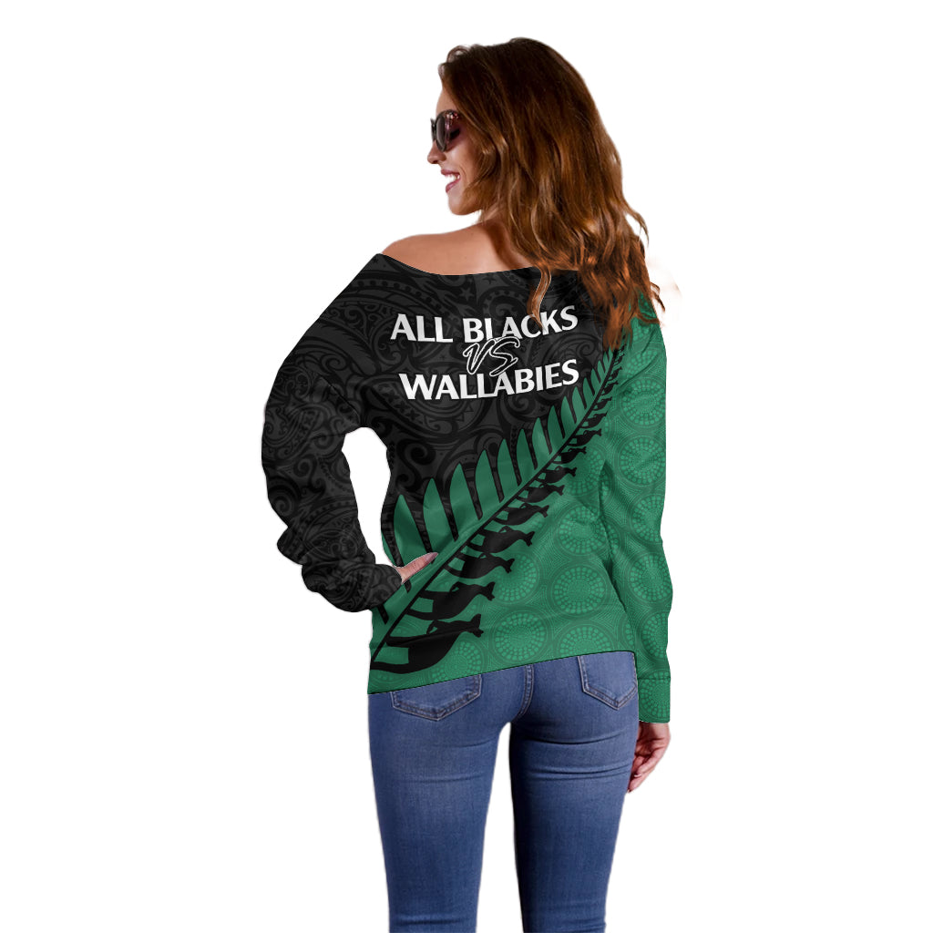 australia-wallabies-and-aotearoa-rugby-off-shoulder-sweater-kangaroo-black-fern-maori-green-vibe